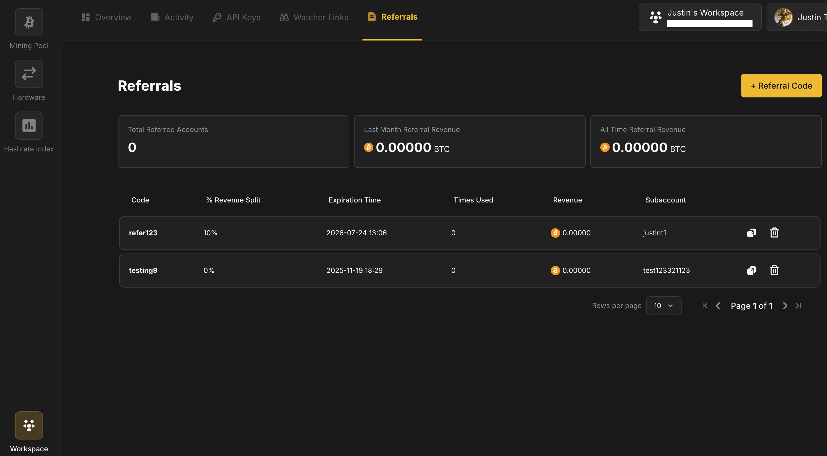 Referrals Page